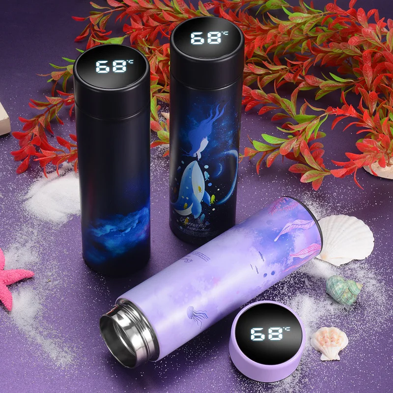 500 мл светодиодный Интеллектуальный термос чашка сенсорный дисплей температуры
