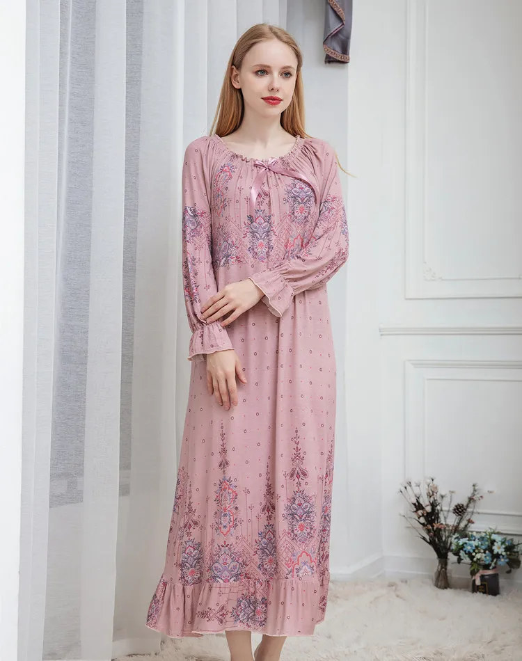 Длинные ночные рубашки для сна сорочка ночная рубашка из модала и хлопка милая