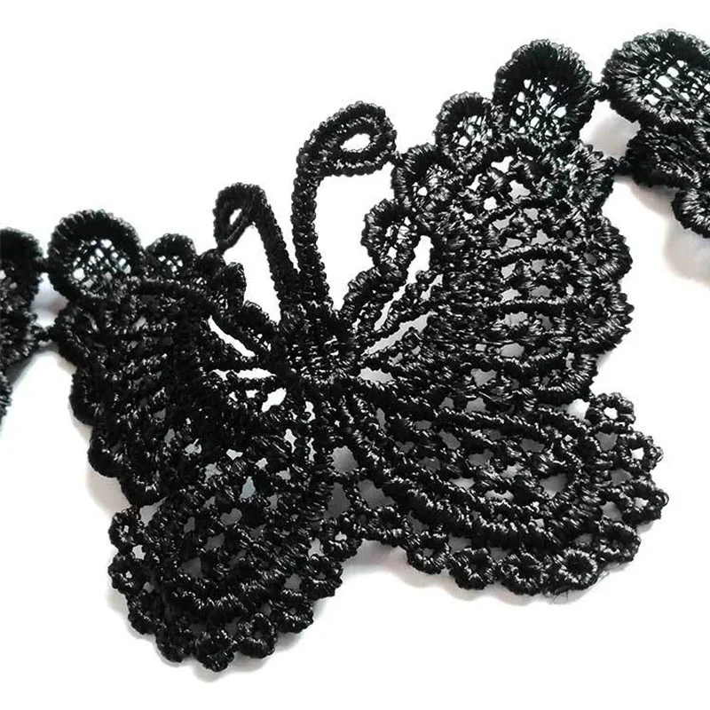 100 ярд винтажная вышитая бабочка кружевная отделка Лента для аппликации коробка