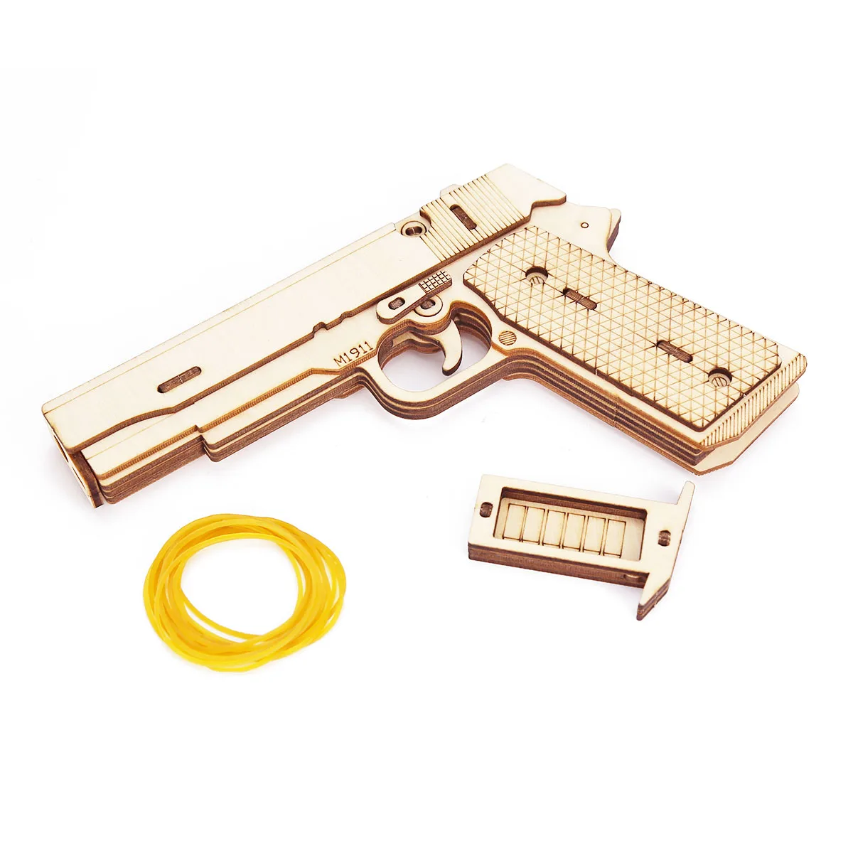 Игрушечный пистолет M1911 деревянная модель механического пистолета с резиновой