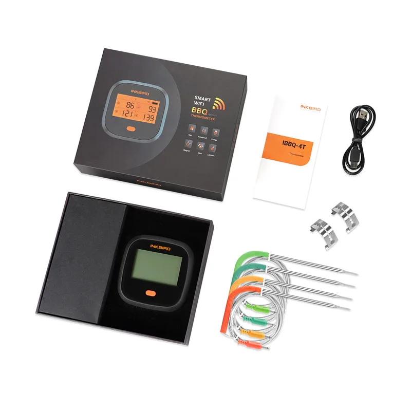 Inkbird IBBQ 4T Wi Fi барбекю цифровой термометр непромокаемые Магнитная сигнализация с 4