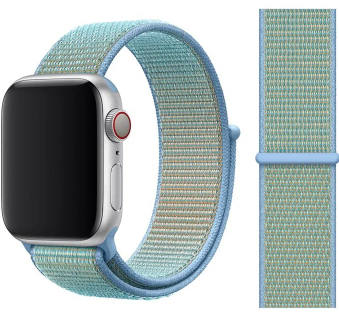 28 Cornflower Ремешок для apple watch 5 44 мм 40 мм 42 мм 38 мм iwatch Series 3 2 1 нейлоновый спортивный ремешок для часов Браслет apple watch 5 4 band - Цвет ремешка: 28 Cornflower