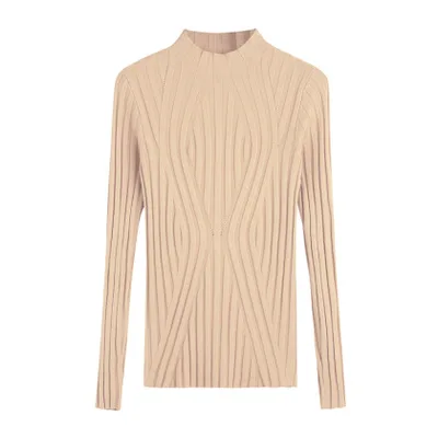 2020 однотонные женские свитера стрейч Осень Зима Водолазка облегающие пуловеры