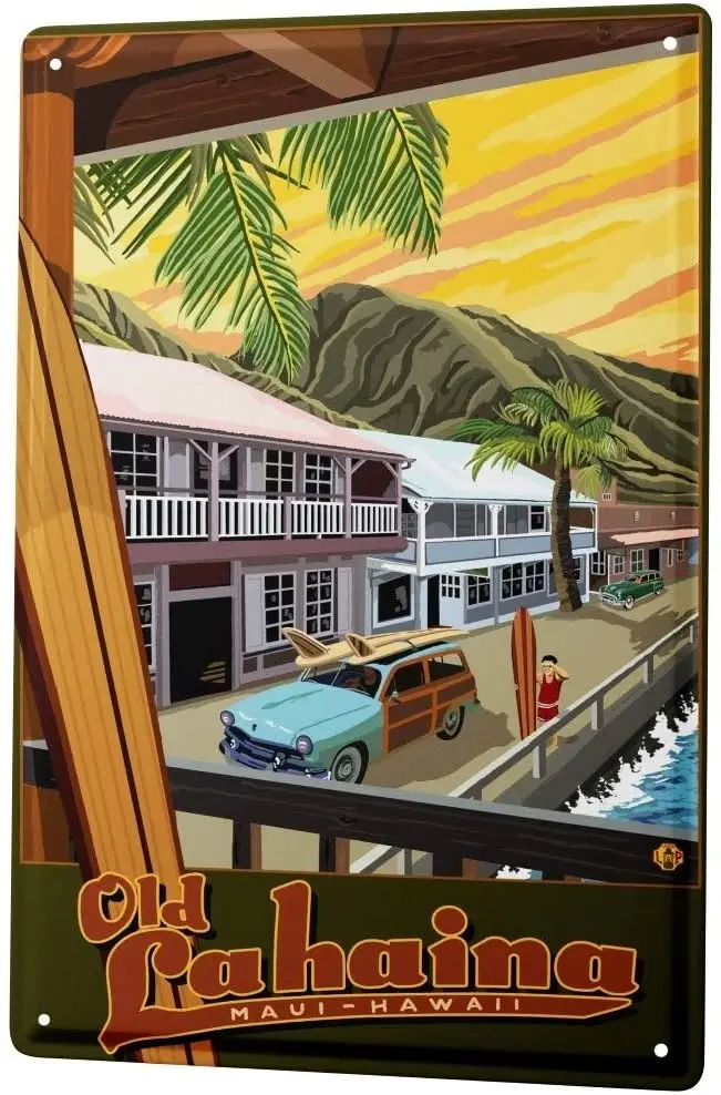 

Tin Sign Metal Plate Decorative Sign Home Decor Plaques World Tour Old Lahaina