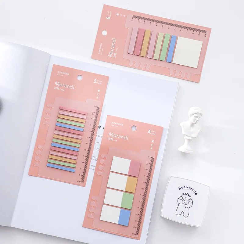 

Morandi Color Creative Memo Pad Sticky Notes Index Bookmark Page Flag Sticker School Office Stationery Supplies