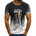 Популярные мужские футболки большого размера с 3D рисунком пива, летней вечеринки, карнавала, подходит для всех возрастов 100-6XL