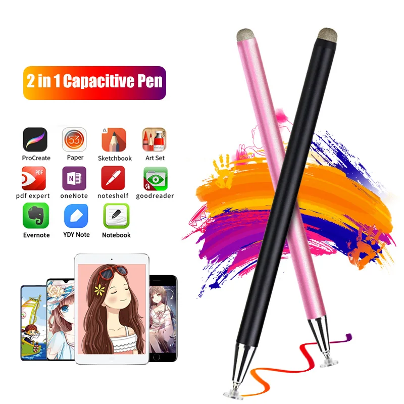 2в1 стилус ручка для рисования Samsung Tablet Pc емкостной экран Caneta тронутая смартфона