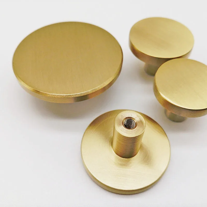 

6pcs/lot Brass Kitchen Knobs Cabinet Handles Round Handle for Drawer Cupboard Wardrobe Drawer Pulls Furniture Door Hardware
