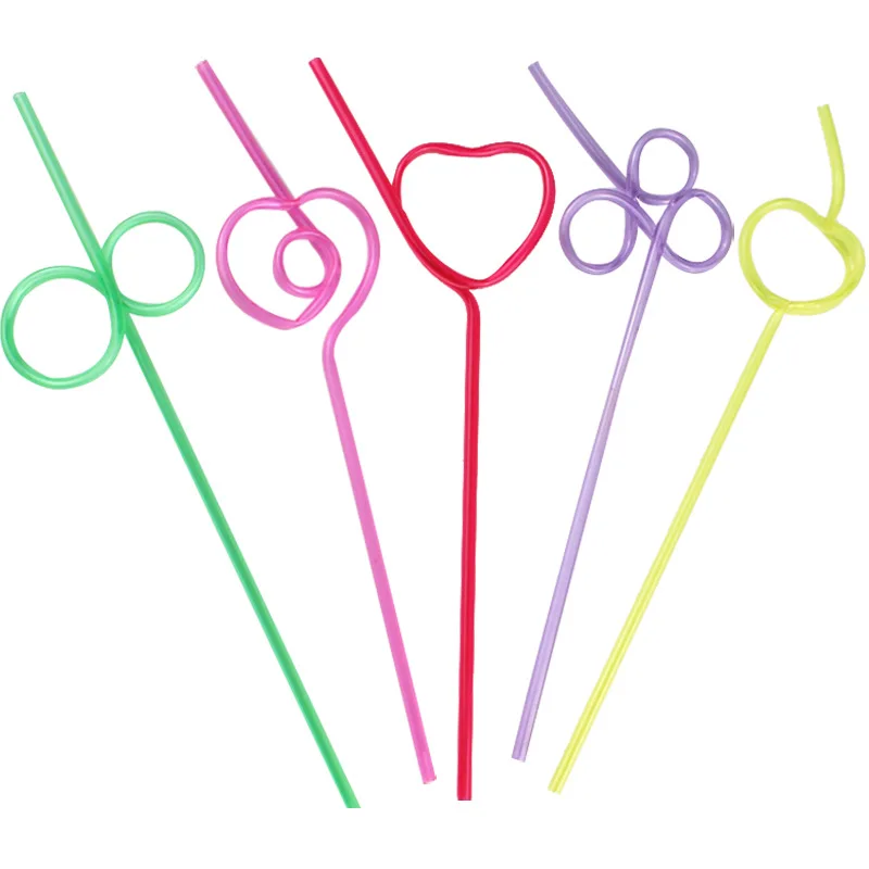 

10 PCS Crazy Loop Straws Reusable Party Favors Drinking Suckers Colorful Twisted Straws for Kids Carnival Bar Restaurant LBS