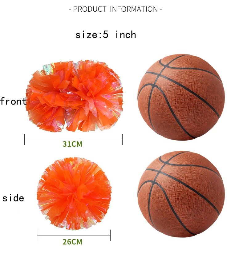 Помпоны для чирлидинга шарик с помпоном 4 шт. пластиковых ручек металлические