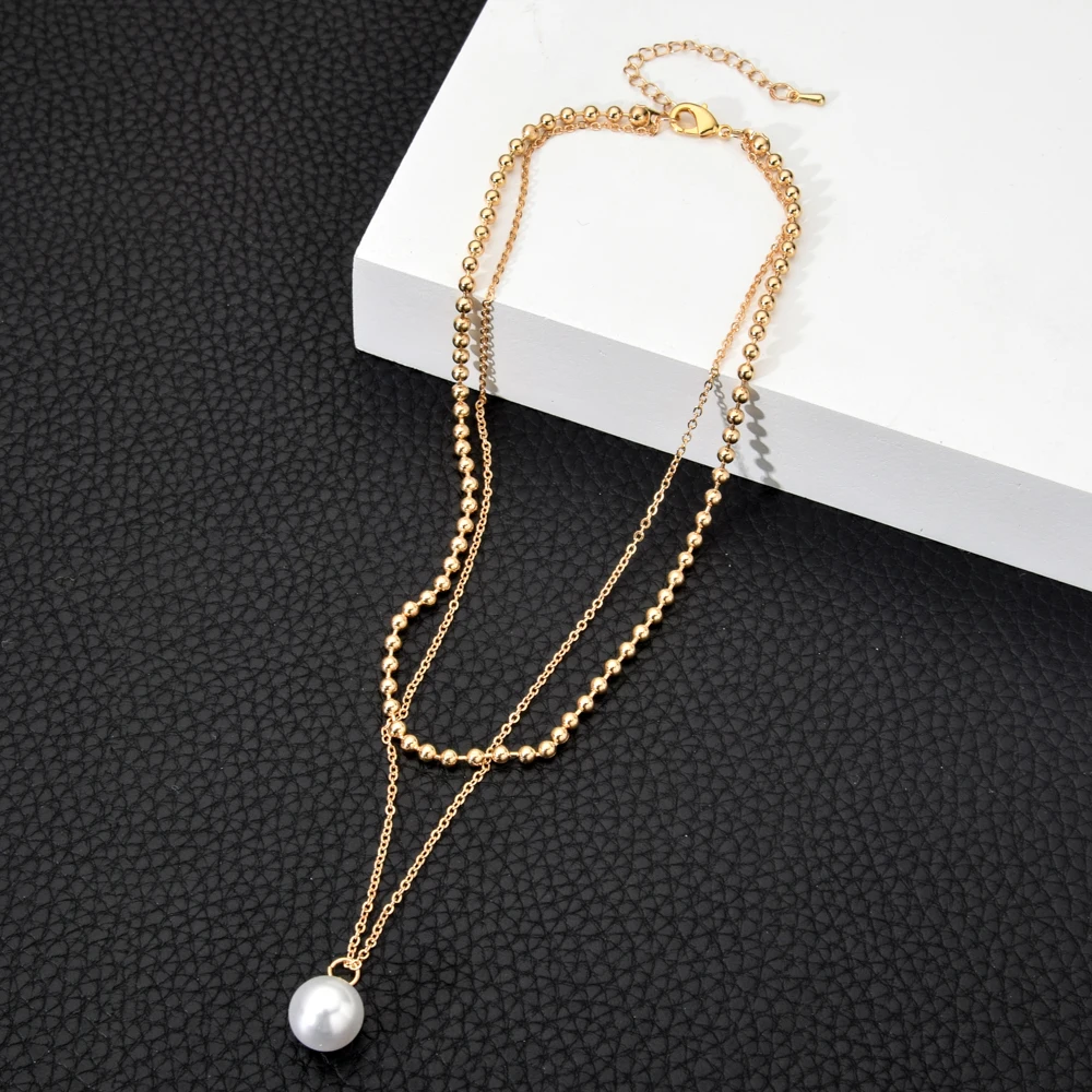 Женское ожерелье с подвеской на замке многослойная цепочка из сплава