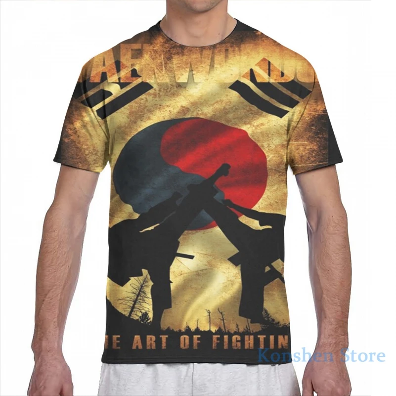 Винтажная футболка для мужчин и женщин с принтом тхэквондо 1 шт. | Мужская одежда