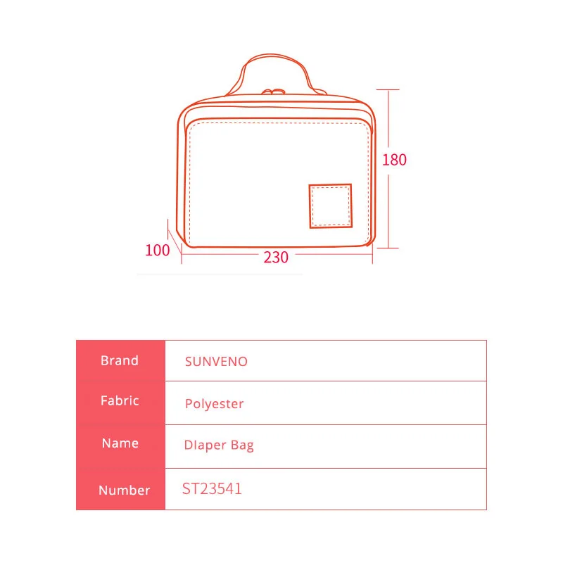 SUNVENO модная влажная Сумка водонепроницаемая сумка для подгузников Моющаяся