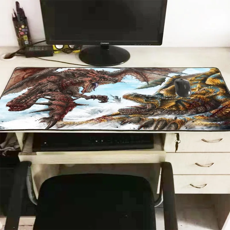 Mairuige 90X40 см Аниме монстр Охотник мир большой игровой коврик для мыши Коврик для мыши с блокирующим краем для компьютерной клавиатуры коврик для стола