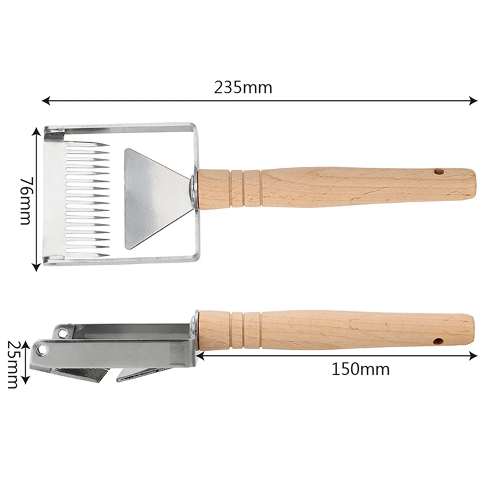 Скребок для удаления меда с деревянной ручкой инструмент из нержавеющей стали