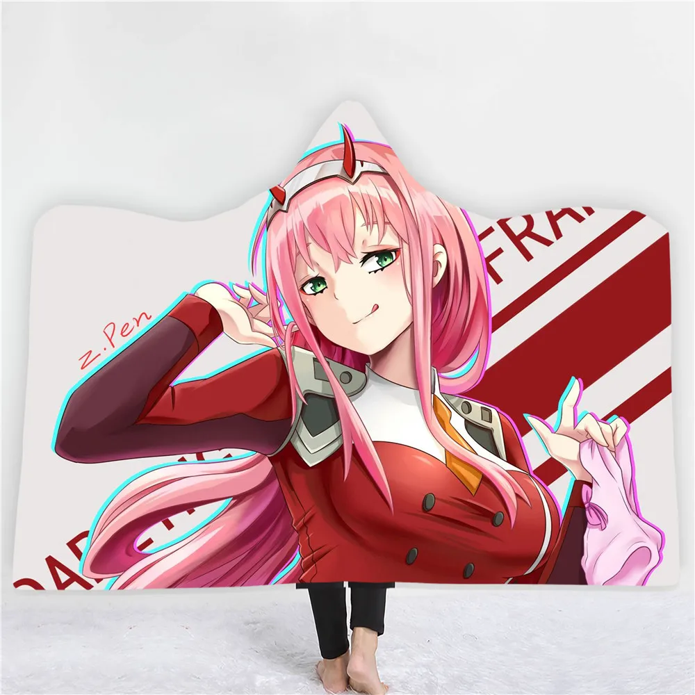 Одеяло с капюшоном 3D принтом ZERO TWO удобное теплое флисовое постельное белье