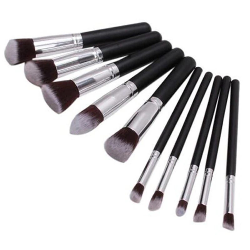 Новые кисти для макияжа 10 шт. набор кистей Набор из мягкого волокна с пудрой