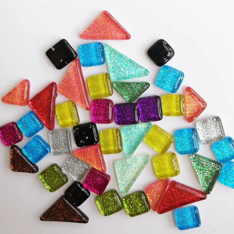 100 г разноцветная стеклянная мозаичная плитка для поделок блестящая россыпью