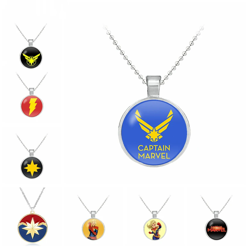 Мстители Марвел Капитан логотип брелки Модные металлические ожерелье подарок