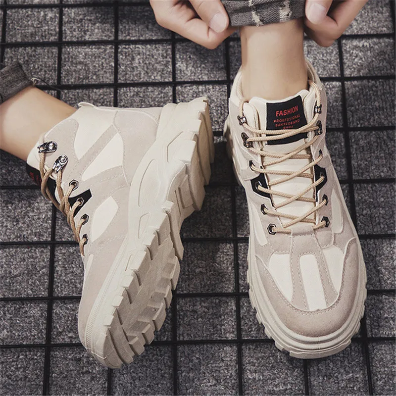 Men Boots Winter Unisex Fashion High Top Sneakers Spring Autumn Casual Shoes Snow Combat Ankle Boot Army Men's |