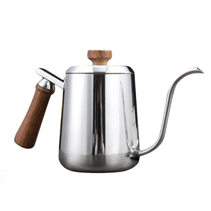 Чайник для кофе Leeseph из нержавеющей стали объем 0 6 л/20 унций с деревянной