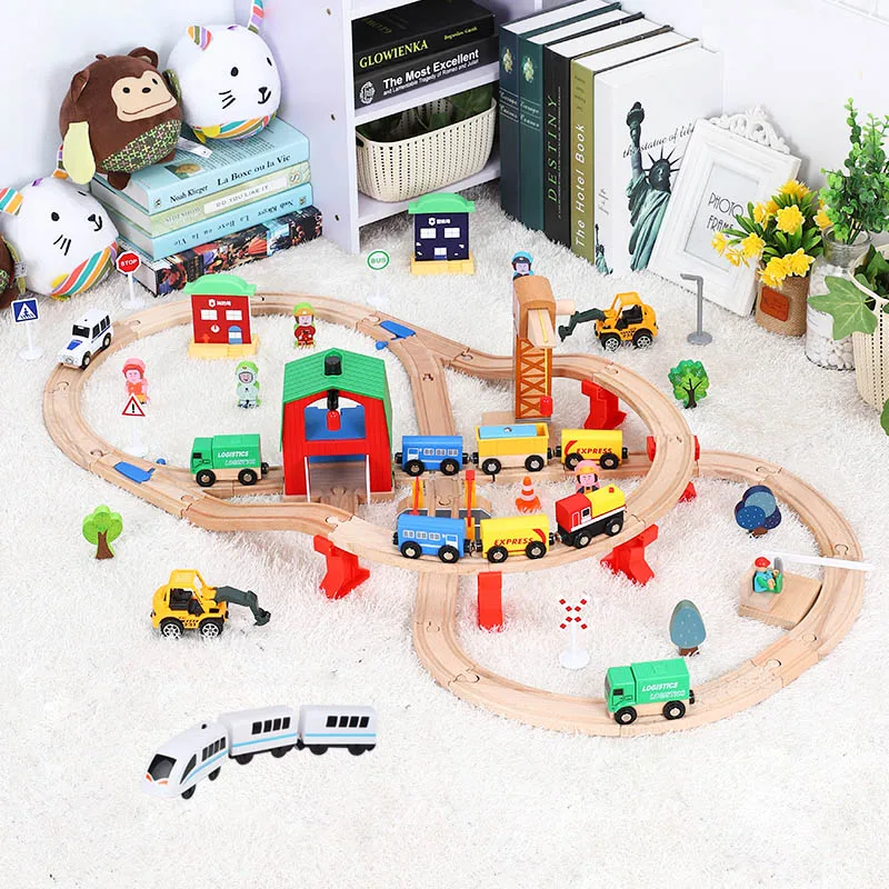 Деревянная железная дорога деревянная пазл для детей подарок| |