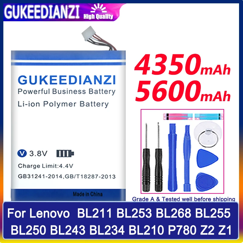 Аккумулятор GUKEEDIANZI для Lenovo P780 высокопроизводительная батарея ZUK Z1 Z2 S1 K3 Note BL253 BL268
