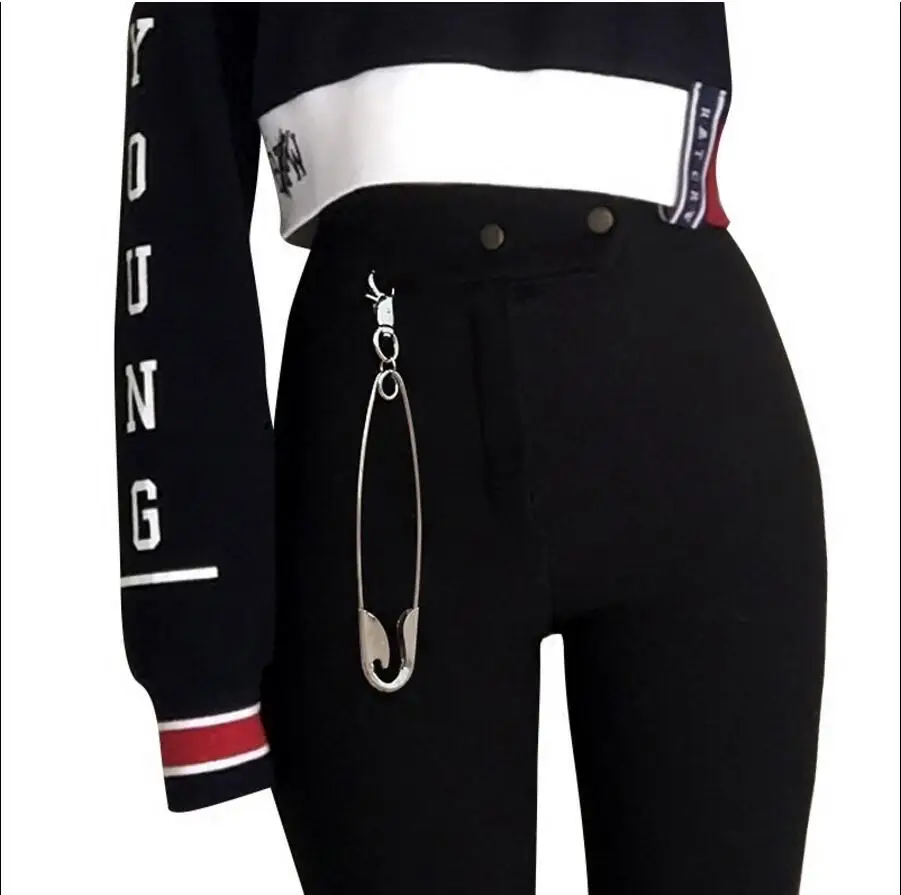 Модная панк цепочка для ключей металлическая поясная хипстерская заколка с