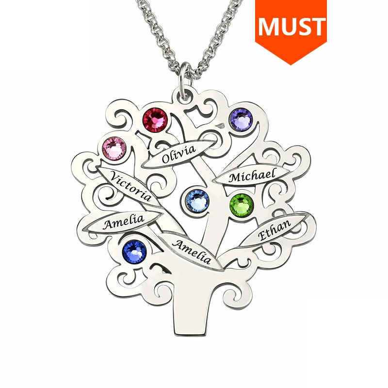 SG 925 пробы серебряное семейное ожерелье для женщин подарки индивидуальный заказ