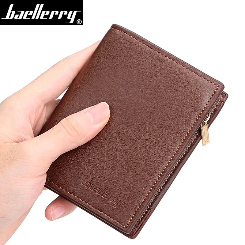 

Короткий кошелек Baellerry для мужчин, модный бумажник из кожи, клатч с кармашком для мелочи, с гарантией