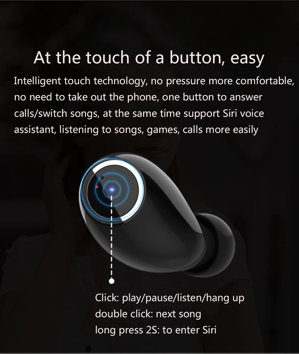 Uiisii tws11 Беспроводная bluetooth-гарнитура mini touch ipx6 водонепроницаемая, Высококачественная портативная гарнитура с зарядным устройством с микрофоном