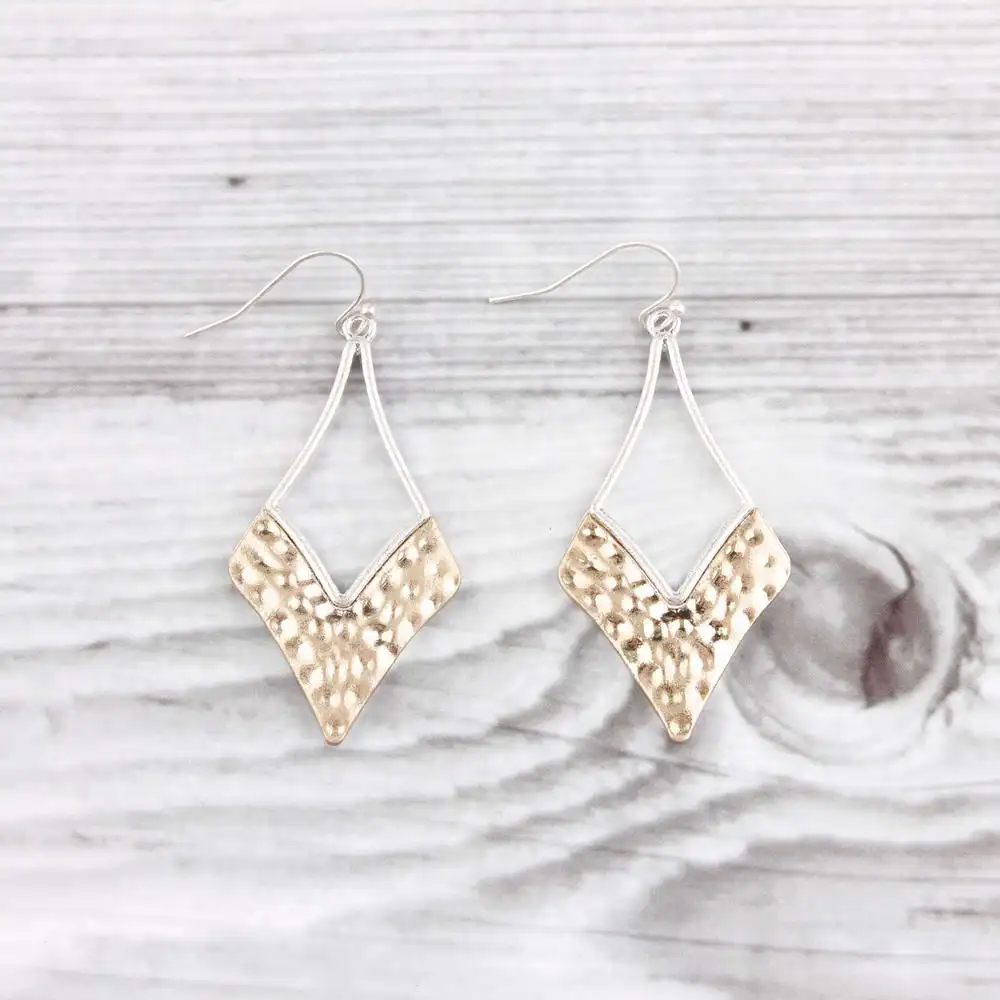 Handmade Hammered Metaillic Arrow Heads Dangle Drop Earrings for Women Chic Trendy Geometry Arrowhead | Украшения и аксессуары