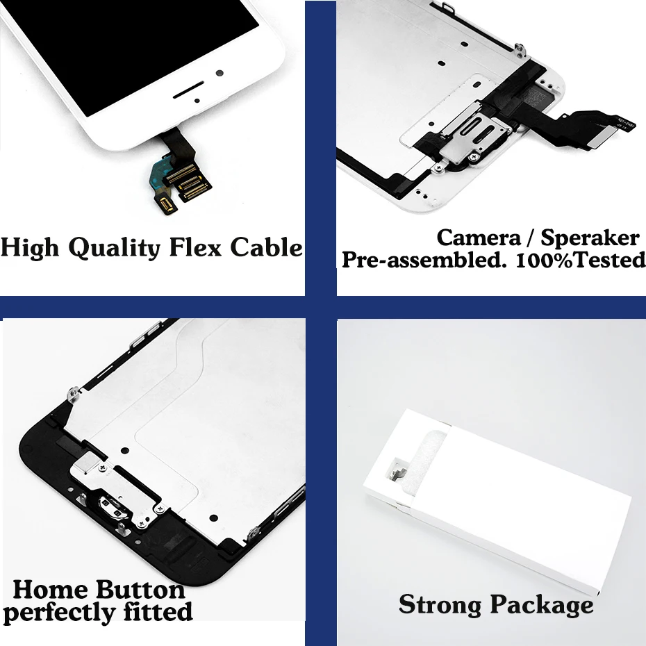 Для iPhone 6 6s 7 ЖК полная сборка полный дисплей для iPhone 6 6s с 3D сенсорным экраном камера+ кнопка AAA+++ Замена