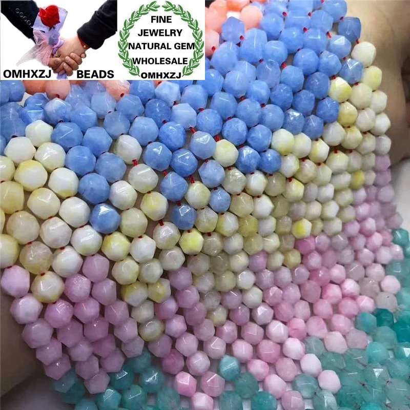 

OMHXZJ Wholesale ZB308 8mm DIY Bracelet Necklace Jewelry Accessories Components Natural Stone Fine Morganite Chalcedony Beads