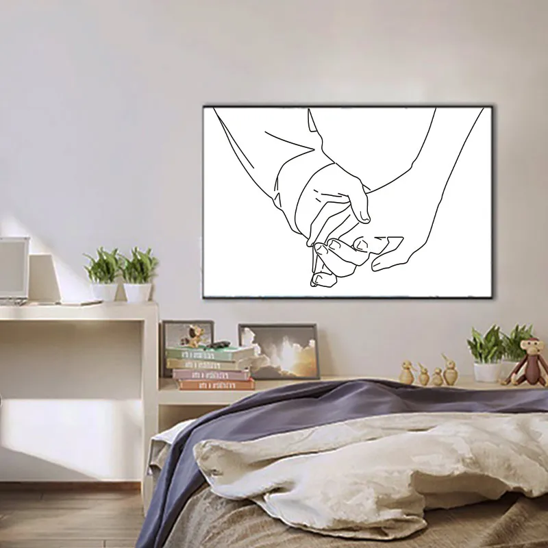 Картина на холсте для стены печатные картины минималистичные линии рисования