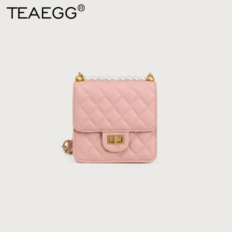 TEAEGG 2019 женская дизайнерская сумка на плечо с цепочками и ромбовидной решеткой
