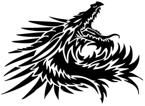 

Personalized Mighty Roaring Dragon Head PVC Car Sticker Stylish Motorcycle Laptop Decal