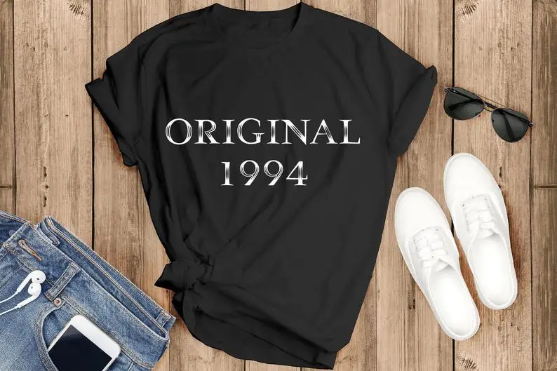 

Original 1994 Cotton T-shirt,27th Birthday, Vintage 1994, Birthday gift Summer refreshing women's casual short-sleeved shirt