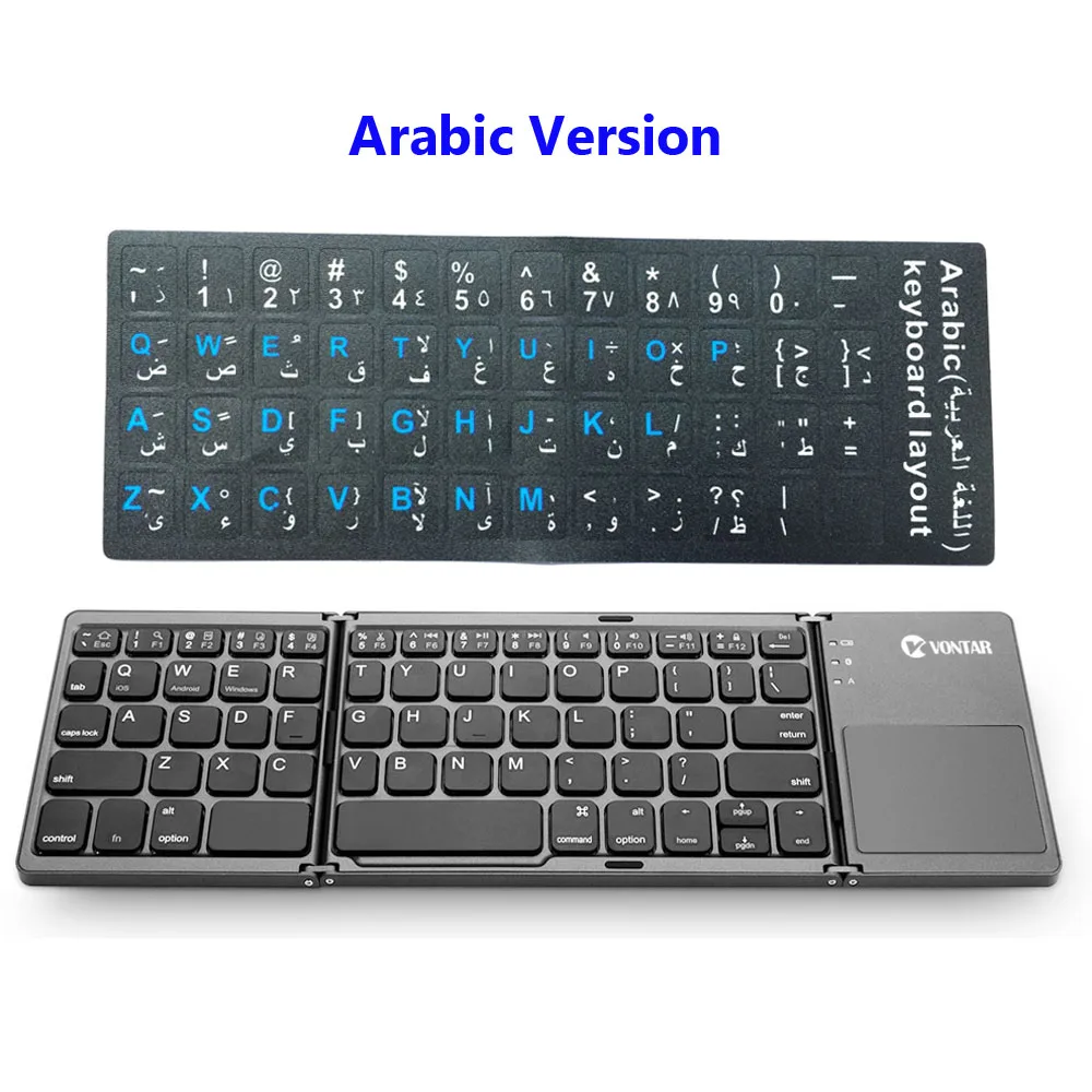 

Portable Folding Russian Wireless keyboard BT Rechargeable BT Touchpad Keypad for IOS/Android/Windows ipad Tablet