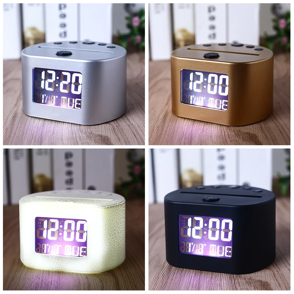 

3D Beatifui Night Lamp Clock Light Lighting Fixture Wedding Decor Ornament 7 Color Kids Room Table Lamp Gift Lamp Holder
