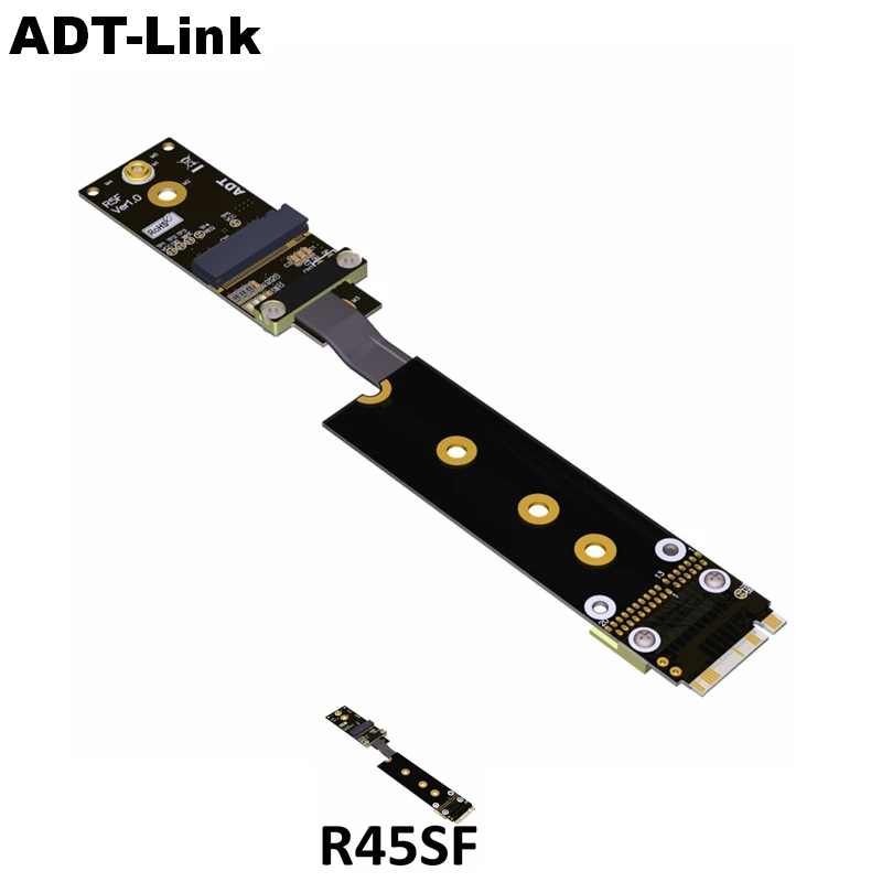 

M.2 NVMe TO M.2 A.E WiF A E Key Adapter Extension Cable 3-100cm Riser PCIe 3.0 x1 gen3 8G/bps R45SF ADT-LINK