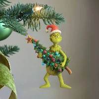 grinch christmas ornaments tree christmas decorations creative decoration wood accessories christmas decorations dropshipping