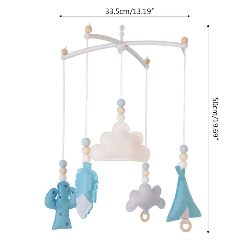 

Baby Nordic Wooden Beads Wind Chimes Crib Bed Bell Mobile Rattles Kids Room Hanging Decorations Toys