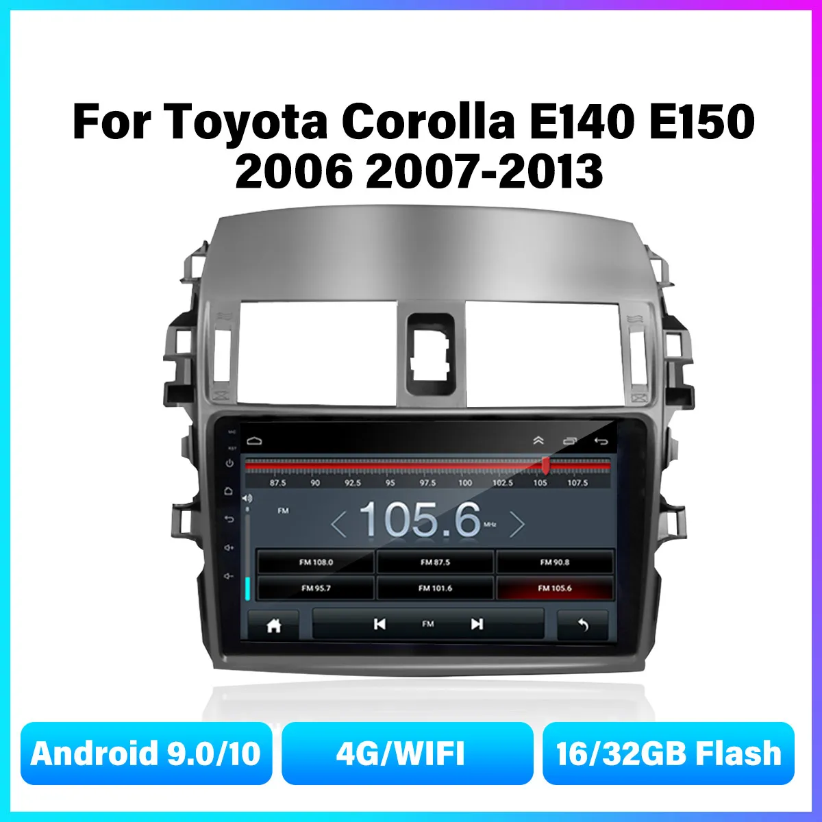 

Автомобильный радиоприемник Android 10 CarPlay для Toyota Corolla E140 E150 2006 2007-2013 2din мультимедийный видеоплеер с 4G GPS-навигацией
