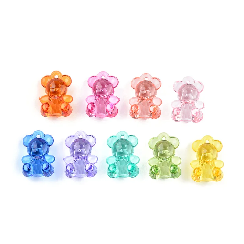 

50Pcs/lot Gummy Bear Charms Pendants For Jewelry Making Bracelets Necklace Earrings Making Resin Flat Back Cabochon