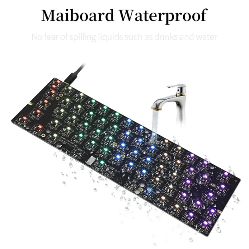rgb led backlit wired mechanical keyboardportable compact waterproof mini gaming keyboard 61 pbt keycaps gateron switcs free global shipping