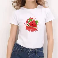 women summer printed t shirt fruit graphic print tshirt white tees fashion female clothing oversized streetwear hotsale t shirt