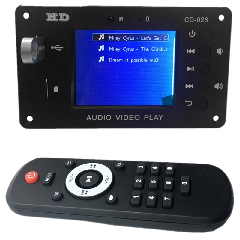 

MP3 декодер плата Bluetooth 5,0 стерео аудио приемник видеоплеер WAV APE декодирование FM радио USB TF для автомобильного усилителя