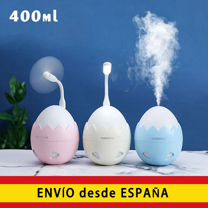 

400 ml air humidifier, portable USB Humidifier with three in one fan, air atomizer Mini egg shell