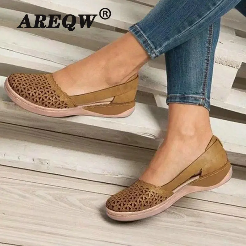 Летние женские ортопедические сандалии на танкетке Женская офисная обувь